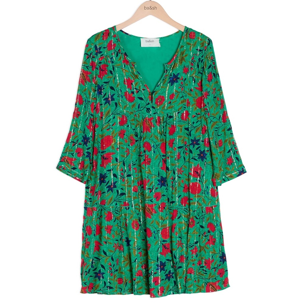 BA&SH EVE GREEN DRESS